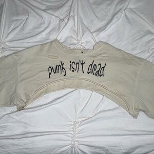 Cream Graphic Crop Top